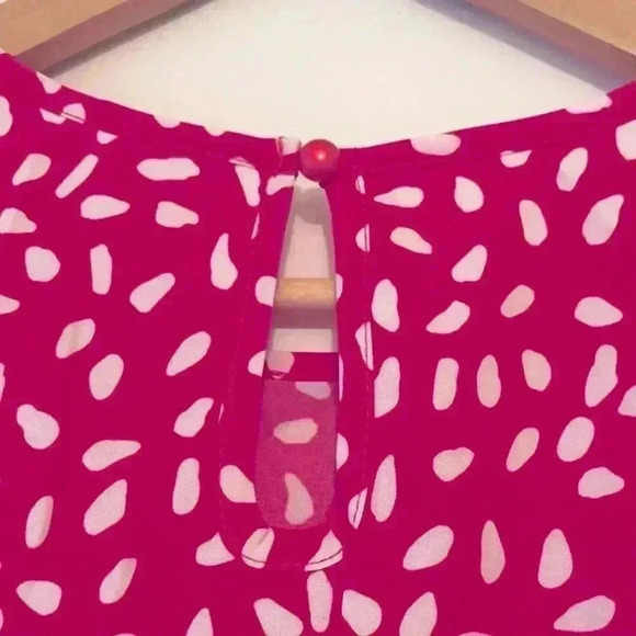 Red Dotted Sleeveless Mini Dress Large - Picture 3 of 6